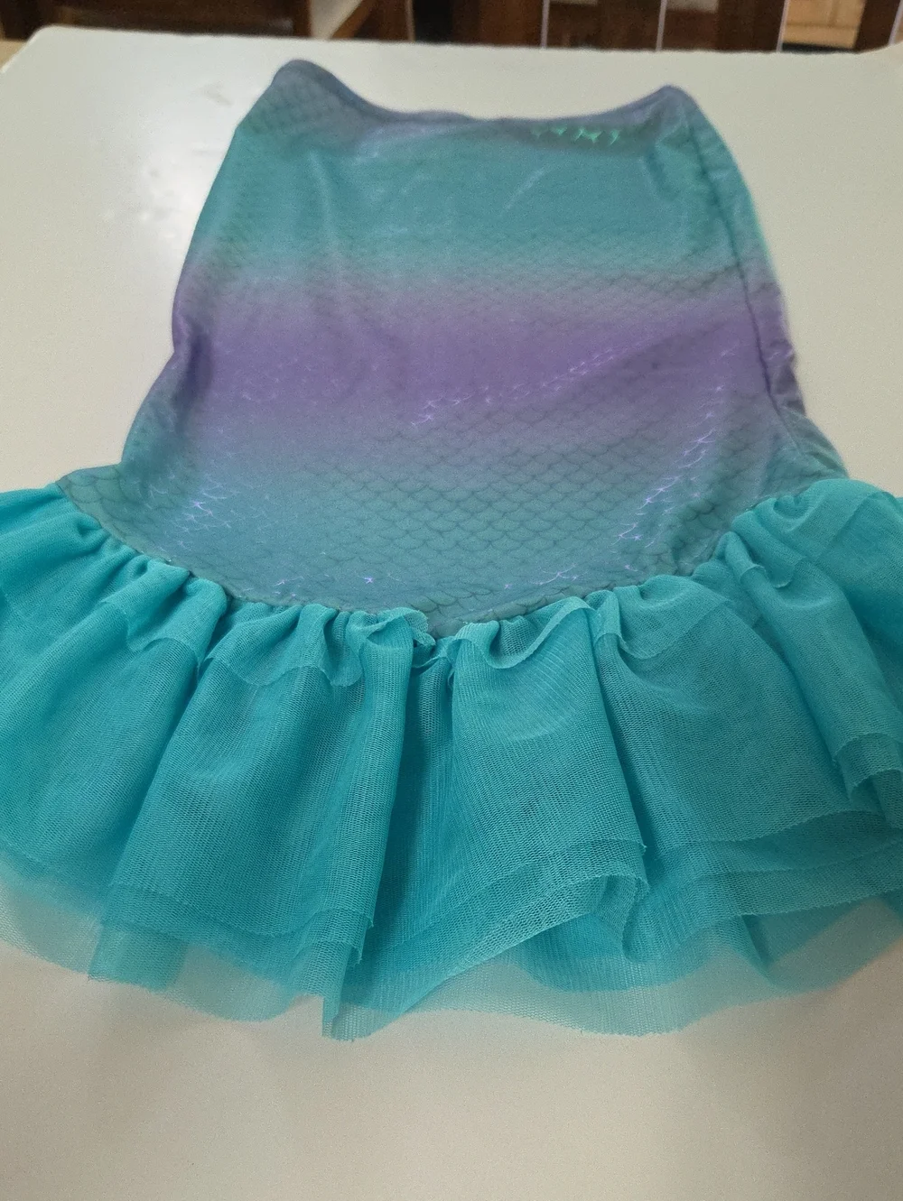 Girls approximate Size 6/8  Mermaid three-Piece Set - Purple & Teal